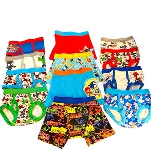 Sonic and Spider Man Toddler Boys Underwear & Boxer Bundle with 12 Pair -Size 4T